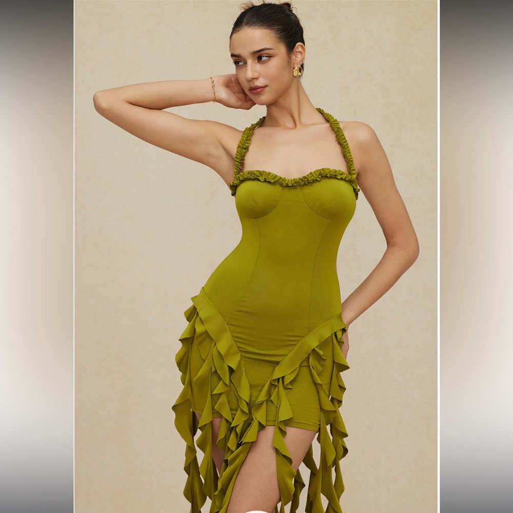 COPY - Ruffle Tassel Halter Bustier Mini Dress